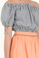 Lacivert Düşük omuz bluz 19628