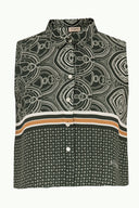 Desenli Kristal taşlı bluz 19681