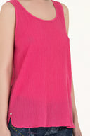 Pembe Desenli bol kesim kolsuz bluz 19692