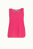 Pembe Desenli bol kesim kolsuz bluz 19692