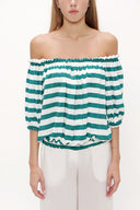 Yeşil Lastikli mini bluz 19693