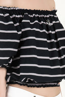 Çizgili Lastikli mini bluz 19693