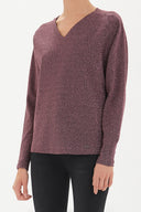 Bordo Fermuarlı bol kesim bluz 19721