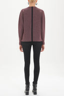 Bordo Fermuarlı bol kesim bluz 19721