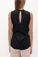 Siyah Metal aksesuar detaylı bluz 19753