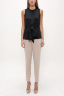 Siyah Metal aksesuar detaylı bluz 19753