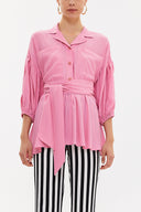 Pembe Balon kollu bol kesim bluz 19761
