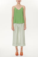 Yeşil Askılı V yaka bluz 19792