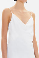 Ekru Degaje yaka askılı bluz 19798