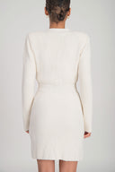 Ekru Cepleri aksesuar detaylı triko hırka 28838