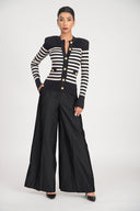 Siyah Çizgili dar kesim triko hırka 28843