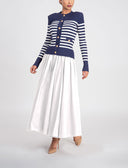 Lacivert Çizgili dar kesim triko hırka 28843