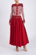 Şarap Çizgili dar kesim triko hırka 28843