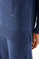 Lacivert Triko pantolon ve kazak suit 28859