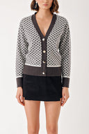Anthracite Patterned knit cardigan 28863