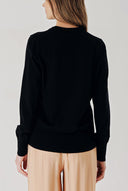 Siyah Bisiklet yaka yün triko kazak 28868