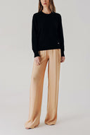 Siyah Bisiklet yaka yün triko kazak 28868