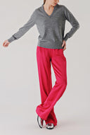 Gri V yaka yün triko kazak 28869