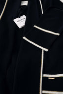 Siyah Kemerli uzun yün triko hırka 28874