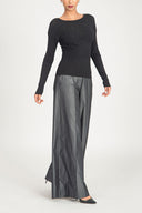 Siyah Yapıştırma taş detaylı triko bluz 28887