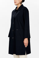 Siyah Bol kesim yırtmaçlı kaban 30422