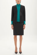 Siyah Jakar kumaş mixli ceket 60695