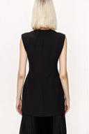 Siyah Fermuarlı slim fit yelek 61154
