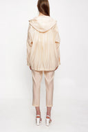 Ekru Oversize fermuarlı ceket 61155