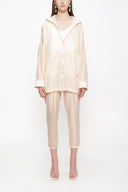 Ekru Oversize fermuarlı ceket 61155