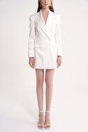 Beyaz Dar kesim blazer ceket 61179
