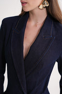 Lacivert Dar kesim blazer kot ceket 61180