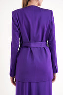 Mor Vatkalı ve kemerli ceket 61187