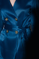 Petrol Vatkalı ve kemerli blazer 61187