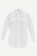 Beyaz Cepli bol kesim gömlek 10689