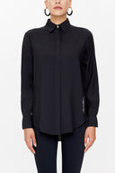 Siyah Nakışlı bol kesim gömlek 10709