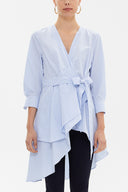 Mavi Asimetrik kesim poplin gömlek 10715