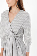 Gri Asimetrik kesim poplin gömlek 10715