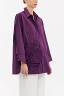 Violet Gül detaylı salaş gömlek 10741