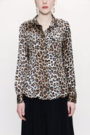 Leopar Çıt çıtlı bele oturan gömlek 10759