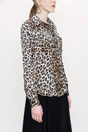 Leopar Çıt çıtlı bele oturan gömlek 10759