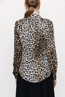 Leopar Çıt çıtlı bele oturan gömlek 10759