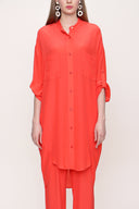 Kırmızı Bol kesim gömlek 10802