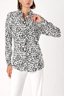 Siyah Beyaz Bol kesim gömlek 10814