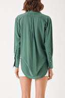 Yeşil Çiçek detaylı gömlek 10832