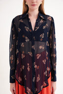 Lacivert Yakası taş detaylıı gömlek 10836