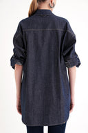 Lacivert Bol kesim denim gömlek 10845