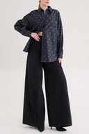 Antrasit Bol kesim kristal taşlı denim gömlek 10848