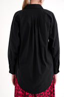 Siyah Bol kesim poplin gömlek 10853