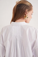 Beyaz Bol kesim poplin gömlek 10853