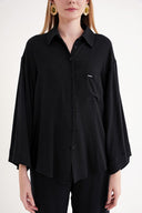 Siyah Bol kesim cepli gömlek 10858